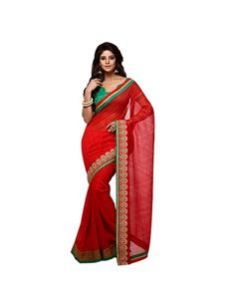 560 Red & Green Party Wear Saree
