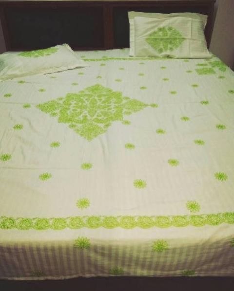 Chikan Embroidered Bedsheet 05