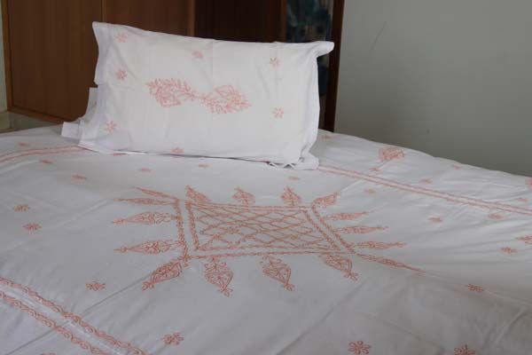 Chikan Embroidered Bedsheet 06