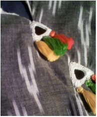 Fabric Mirror Work (GS/J/3003 - Medium Size  Tringle Mirror)