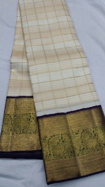 Pure Kanjeevaram Zari Silk And Organza Saree 07