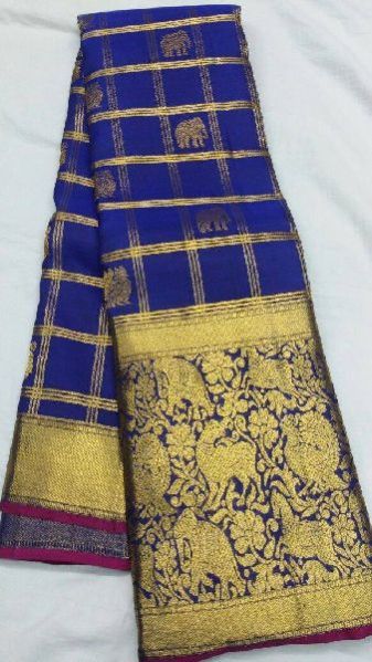 Pure Kanjeevaram Zari Silk And Organza Saree 09