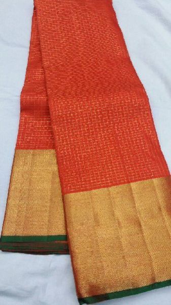 Pure Kanjeevaram Zari Silk And Organza Saree 11