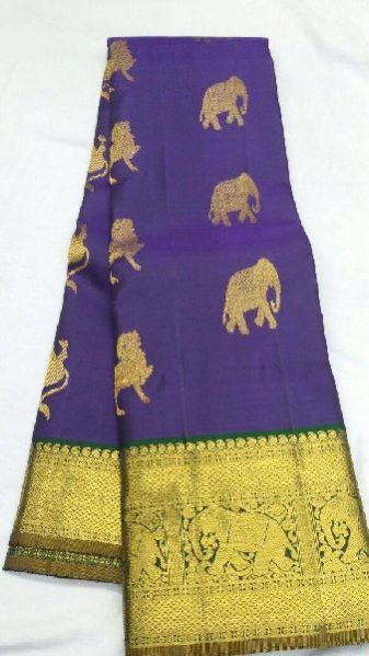 Pure Kanjeevaram Zari Silk And Organza Saree 21