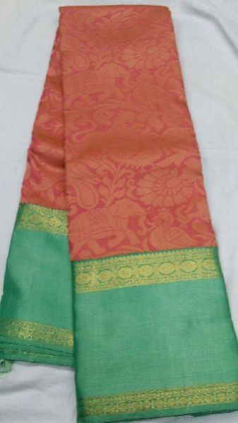Pure Kanjeevaram Zari Silk And Organza Saree 23