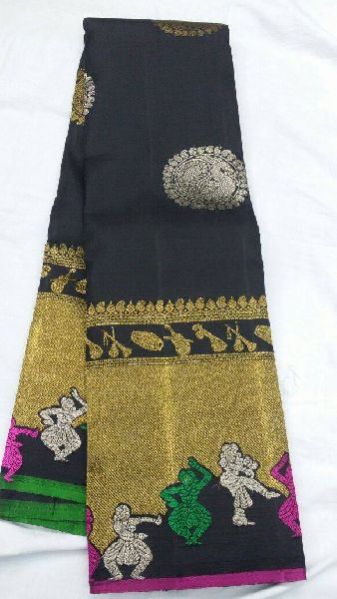 Pure Kanjeevaram Zari Silk And Organza Saree 26