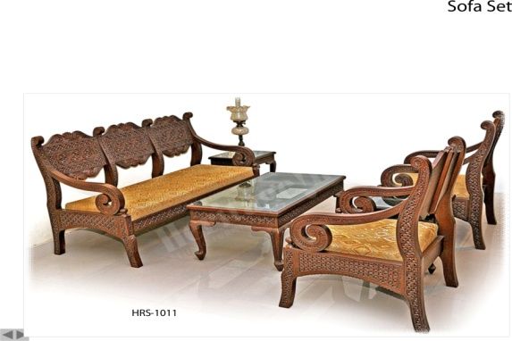 Wooden Carving Sofa Set 03