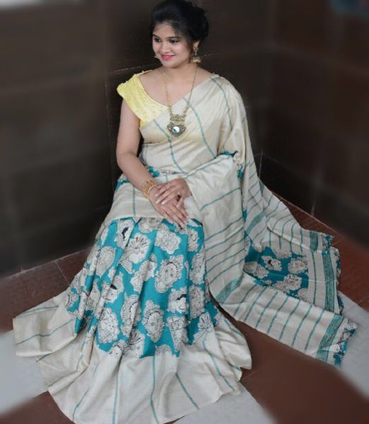 Handloom Linen Chanderi Saree 02