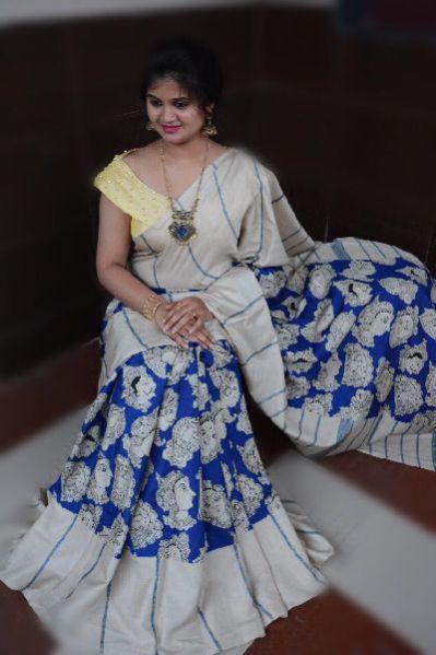 Handloom Linen Chanderi Saree 03