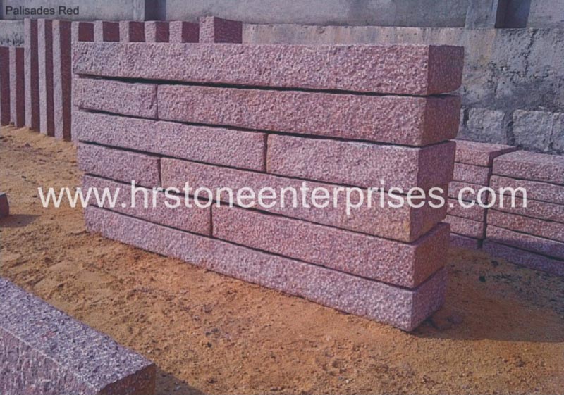 Red Bush Hammered Palisades Stone