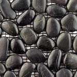 Black Polished Pebbles Mosiac