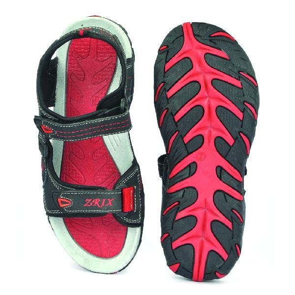 SDZ 102 Mens Black & Red Sandals 04