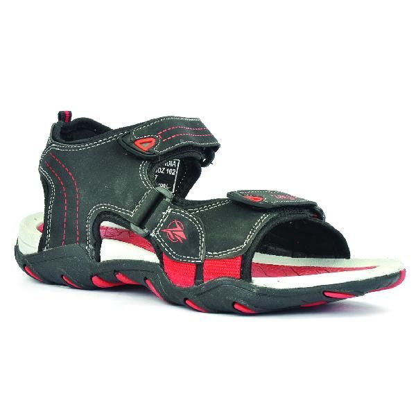 SDZ 102 Mens Black & Red Sandals 05