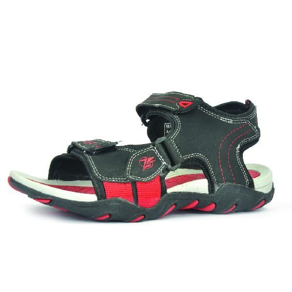 SDZ 102 Mens Black & Red Sandals 06