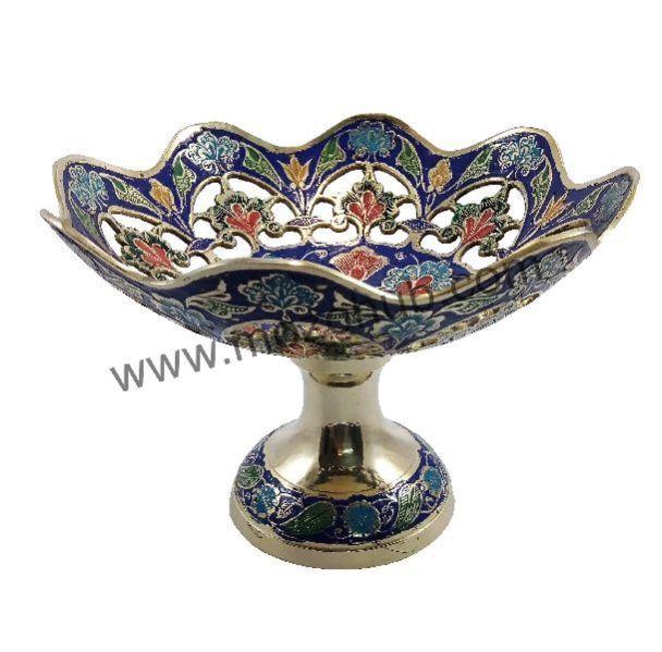 Navy Blue Brass Fruit Baskets