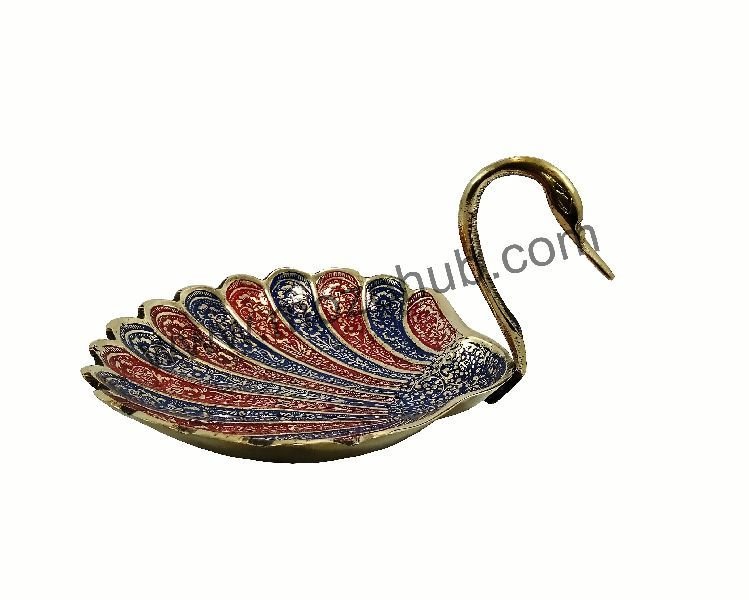 Red Navy Blue Metallic Decorative Bowl