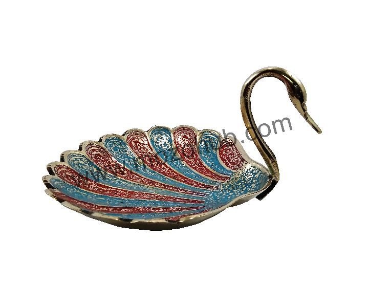 Red Sky Blue Metallic Decorative Bowl