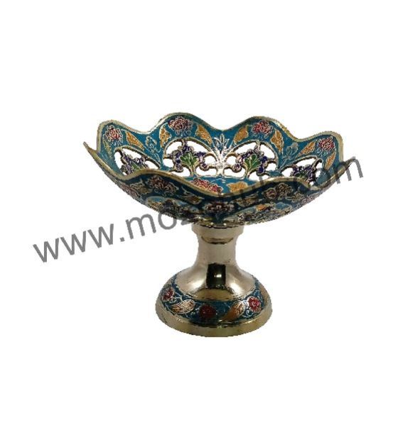 Sky Blue Brass Fruit Baskets