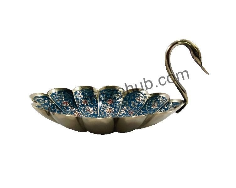Sky Blue Metallic Decorative Bowl