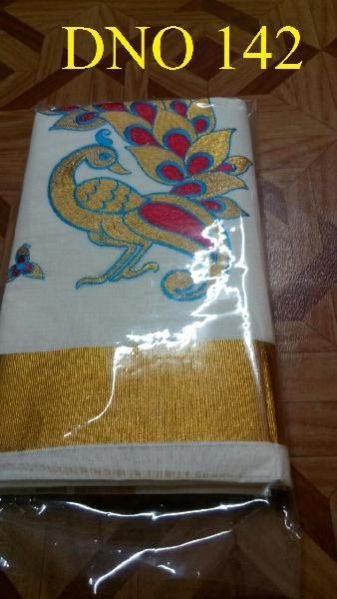 D No. 142 Kerala Cotton Saree
