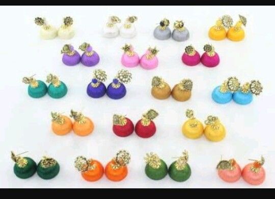 Handmade Silk Thread Earrings 02