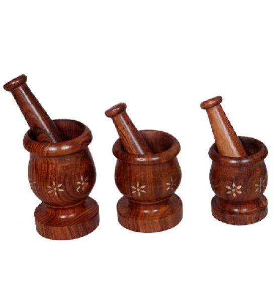 Wooden Mortar & Pestle