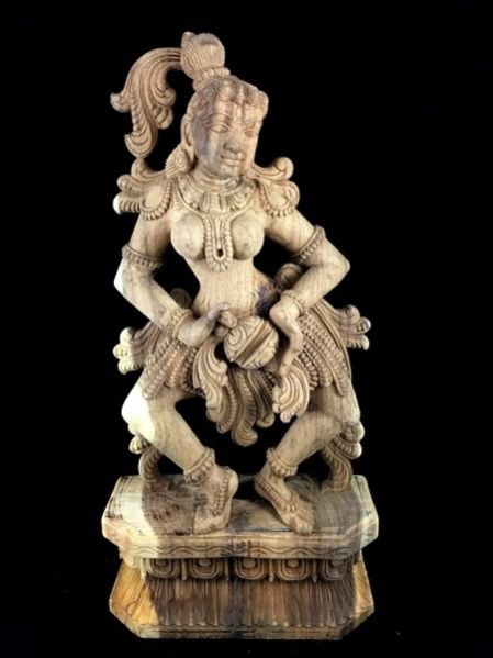 Dancing Lady Wooden Statue