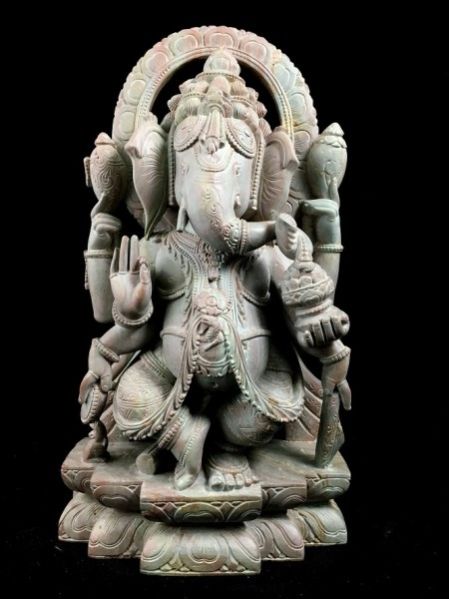 Dancing Ganesha Stone Statue