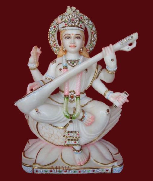 Marble Saraswati Statue 07