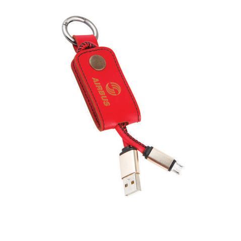 Leather Keychain with Data Cable 01
