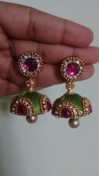 Silk Thread Earrings 04