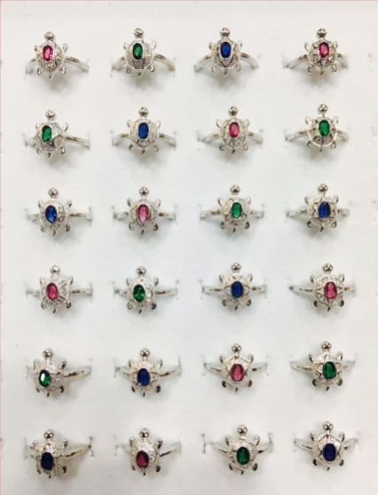 Silver Couple CZ Tortoise Ring 01