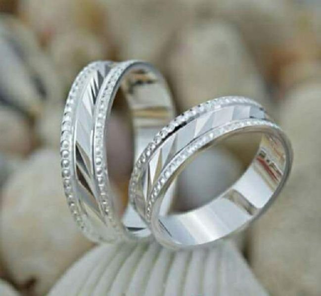 Silver Couple Ledger Cutting  Ring 06
