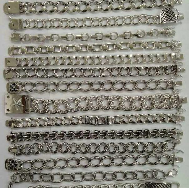 Silver Gents Oxidised Bracelet 02