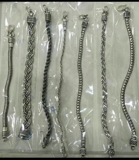 Silver Gents Oxidised Bracelet 04