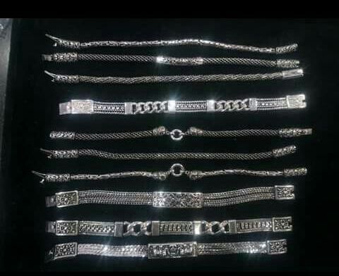 Silver Gents Oxidised Bracelet 06