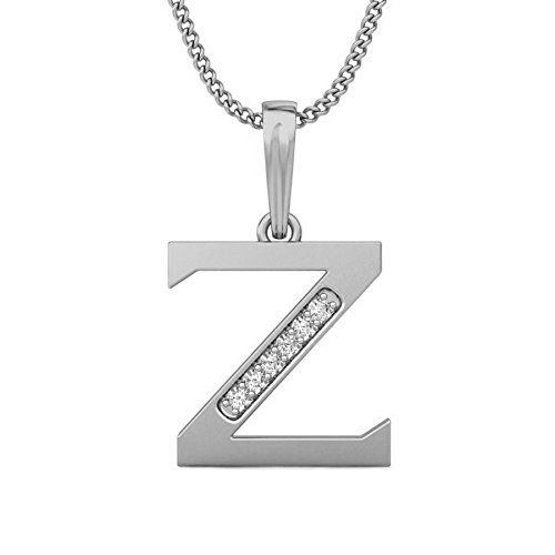 Silver Ladies CZ Alphabet Pendant 02
