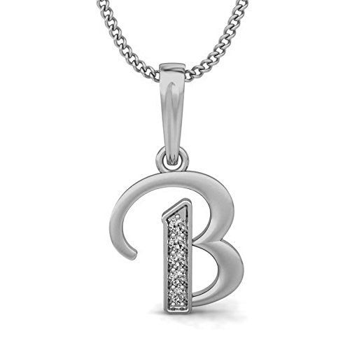 Silver Ladies CZ Alphabet Pendant 04
