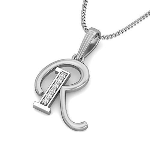 Silver Ladies CZ Alphabet Pendant 05