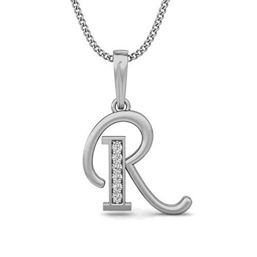 Silver Ladies CZ Alphabet Pendant 06