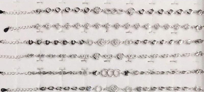 Silver Ladies CZ Bracelet 12
