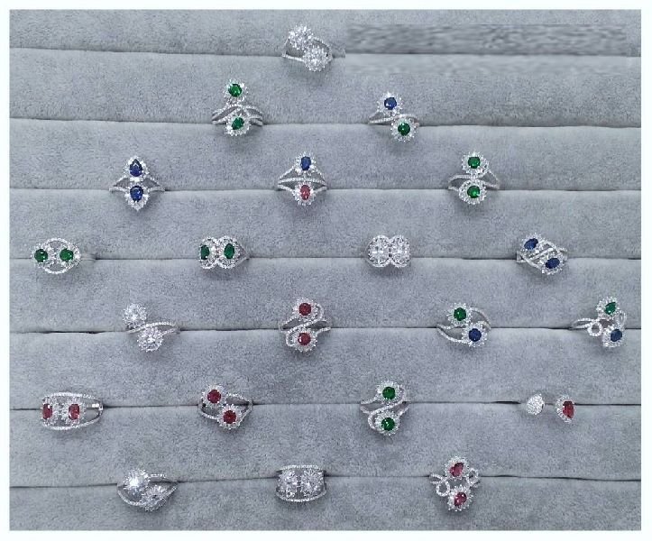 Silver Ladies CZ Fancy Ring 05