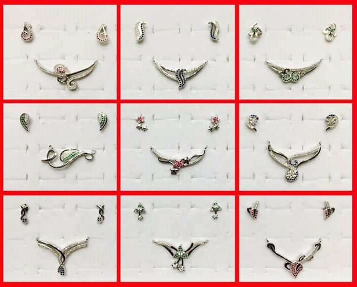 Silver Ladies CZ Mangalsutra Set 01