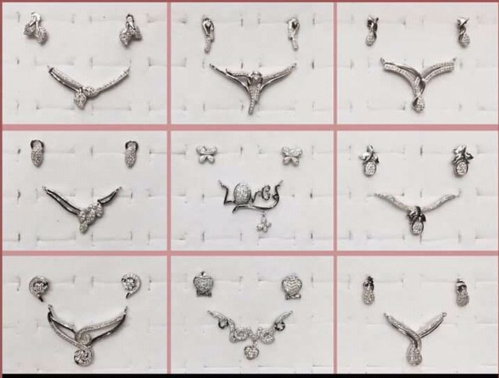 Silver Ladies CZ Mangalsutra Set 03