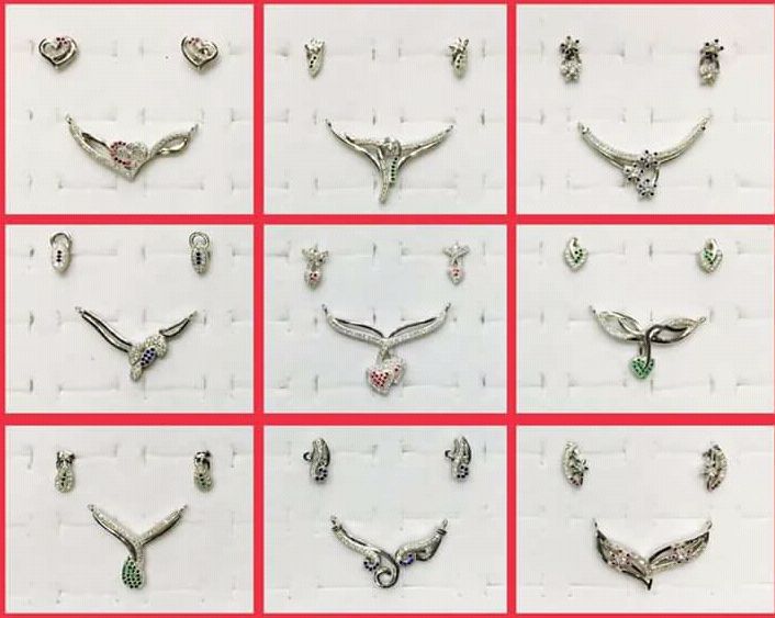 Silver Ladies CZ Mangalsutra Set 04