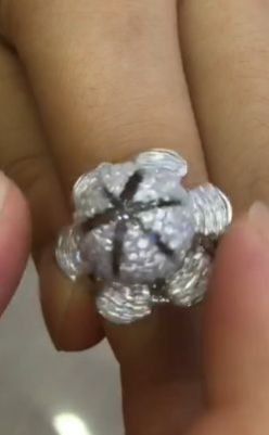 Silver Ladies CZ Spinner Moving Ring 03