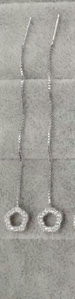 Silver Ladies CZ Sui Dhaga Earring 05