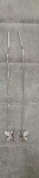 Silver Ladies CZ Sui Dhaga Earring 06