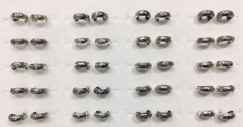 Silver Ladies Oxidised Toe Ring 09