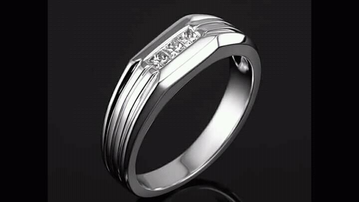 Silver Gents CZ Ring 02